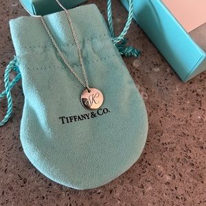 Tiffany’s “K” engraved sterling silver necklace